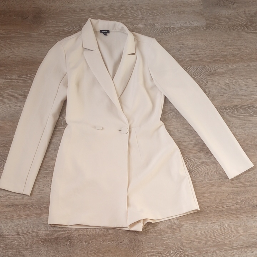 Express Cream Women's Suit Jacket Romper